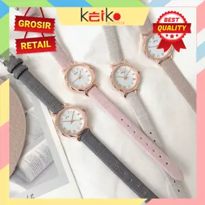 ALOY ANKL015 - Jam Tangan Quartz Strap PU Analog Casual Gaya Retro Wanita Persegi Watch Korean Fashion Body Belimbing jam tangan wanita aesthetic