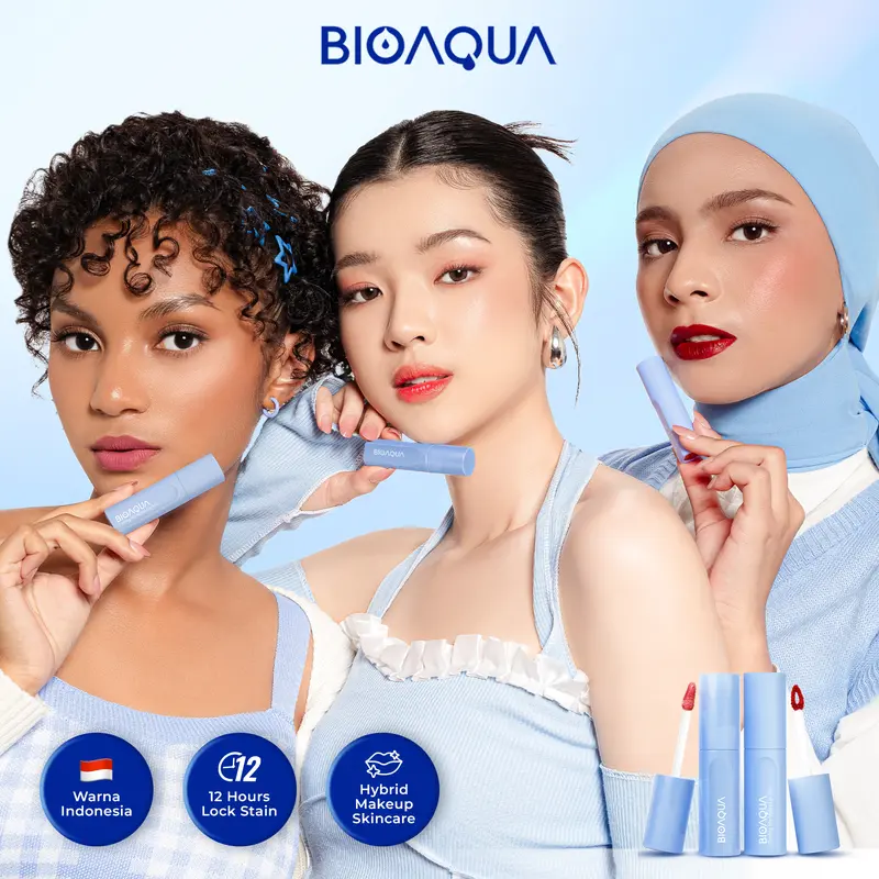 【BPOM】BIOAQUA Fantastic Me Glossy Lip Tint 2.3g Bibir Lipcream Long Lasting Waterproof Lipstick lipstik Transferproof Tahan Lama Natural Formula Ringan 7