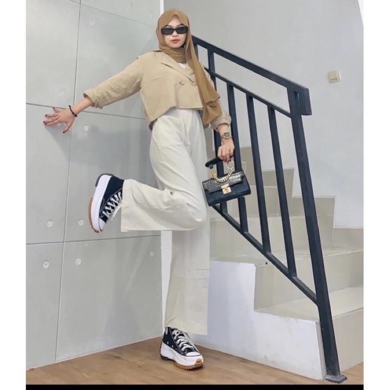 Kulot linen highwaist kulot linen SEOUL kulot wanita celana wanita kekinian korean style 2