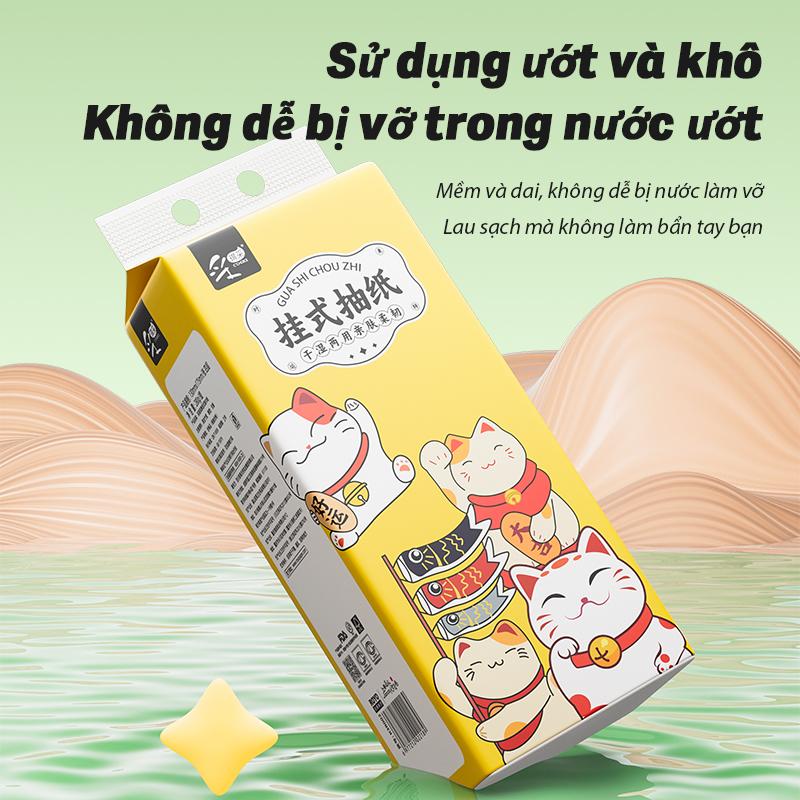 【3 gói Giấy Vệ Sinh Treo Tường RoyoPanda - 4 Lớp, 2 Móc, 130x175mm, GB/T 20808, giấy ăn gấu trúc khăn giấy đa năng