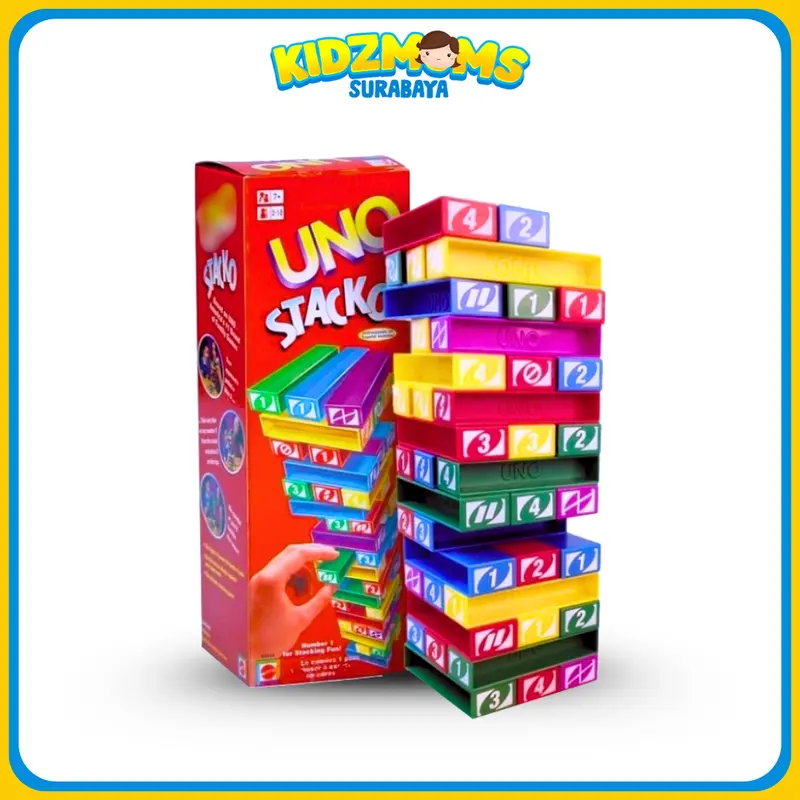 UNO Stacko Menara Balok Susun | Board Game Permainan Papan Family Blocks Tower 0