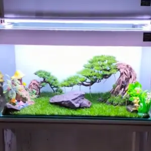 Rumput Sintetis Aquarium Aquascape ukuran 60cm x 30cm - Rumput Aquarium terlaris - Dekorasi Aquascape