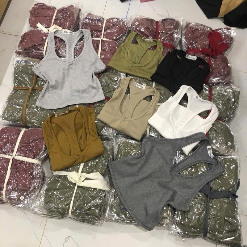    M28   Áo Ba Lỗ Cổ Tym cách điệu lưng dáng croptop chất vải bozip tăm không xù Nữ 