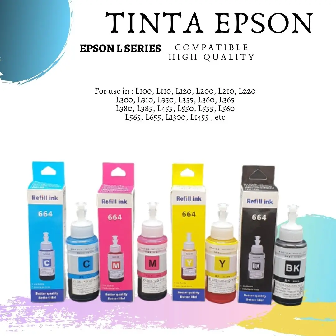 Tinta Epson Colorpro L120 L210 L300 L310 L220 L360 L365 L565 L455 L130 Black Yellow Printer
