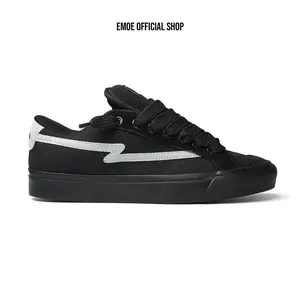 EMOE - BUBBLE - REFLEKTIVE | Sneakers Pria Wanita | Sepatu Kasual Hitam Reflektif | Elegan Shoes Karet Casual