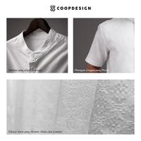 Gambar Coop Design - Aufar Koko Textured Cotton Premium Lengan Pendek Pria Muslim Kerah Shanghai Polos Kasual - Black, M dari Coop Design Kota Bandung 5 Tokopedia