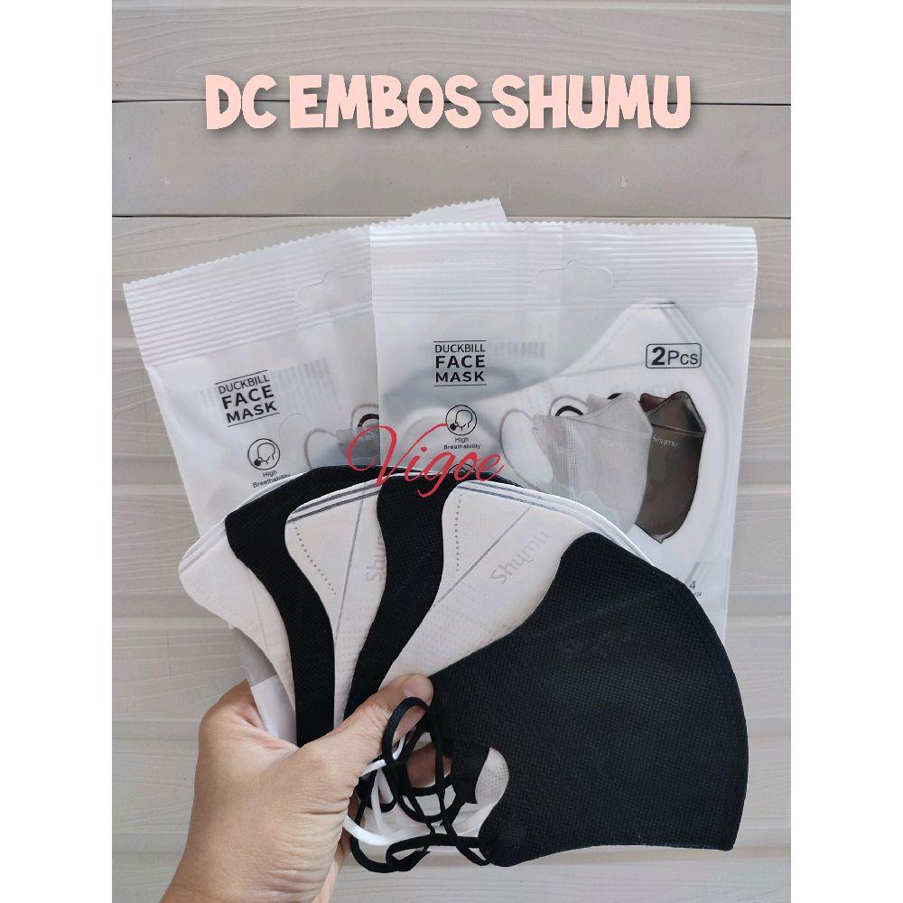 Masker Duckbil embos Shumu Premium Tebal isi 50 dan 10 Hitam Putih - Hitam isi 50pcs