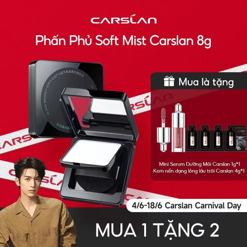 Phấn phủ trang điểm Carslan Kiểm soát dầu, giữ nền lâu hơn Dặm lai nền không bị vón cục 8g+[Mua 1 Tặng 2]Son tint Serum mini *1+Set kem nền minisize 4g*1