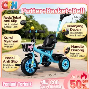 Cuna Feliz Home Sepeda Roda Tiga Anak 1-2-3-5 Tahun, Kursi Dorong Bayi, Sepeda Kaki Mainan untuk Buah Hati