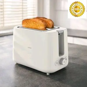 PREMIUM Toaster Elektrik 2 Slice Dengan Rak Penghangat 870 Watt Fitur 3 in 1 (Toast, Reheat serta Defrost) - Putih