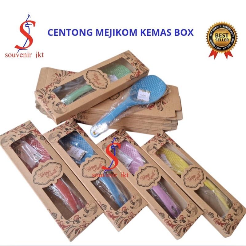 Isi 50pcs Souvenir Pernikahan Centong Nasi Kemas Box Rustik free kartu ucapan bisa reques nama