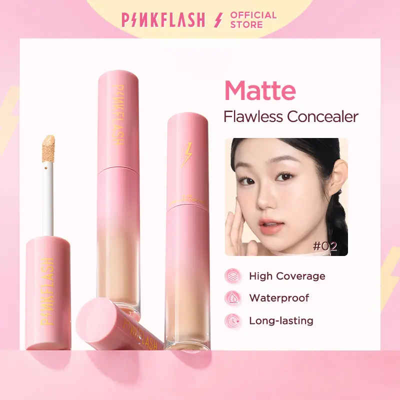 [Official] PINKFLASH OhMyPinkFlash OhMyBreath Liquid Concealer Long Lasting Waterproof Sweat Proof Smooth Full coverage Matte Natural cover dark PFF04