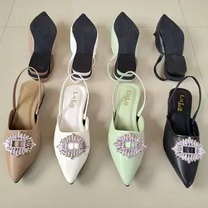 Sandal/Sendal Slop Wanita Hak Rendah / Tinggi Hak 3 cm - Gratis Dus / Box Sol Tidak Licin Shoes antiselip simpel