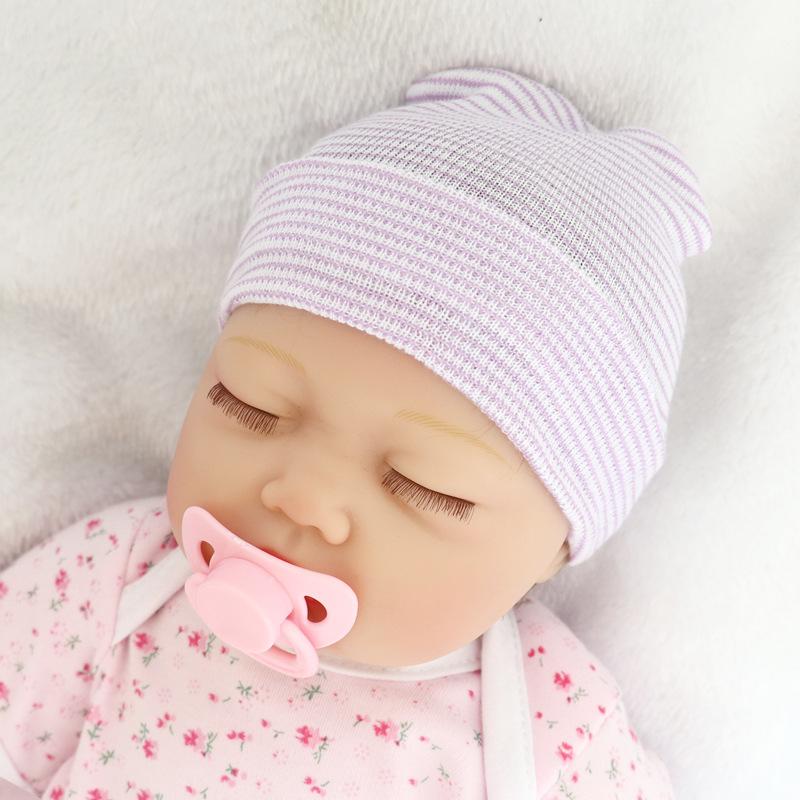 Baby Boy Girl Hat Infant Striped Fetal Hospital Cap Soft Turban Newborn Nursery Cap Kids Outdoor Casual Beanie Hat Headwrap 2