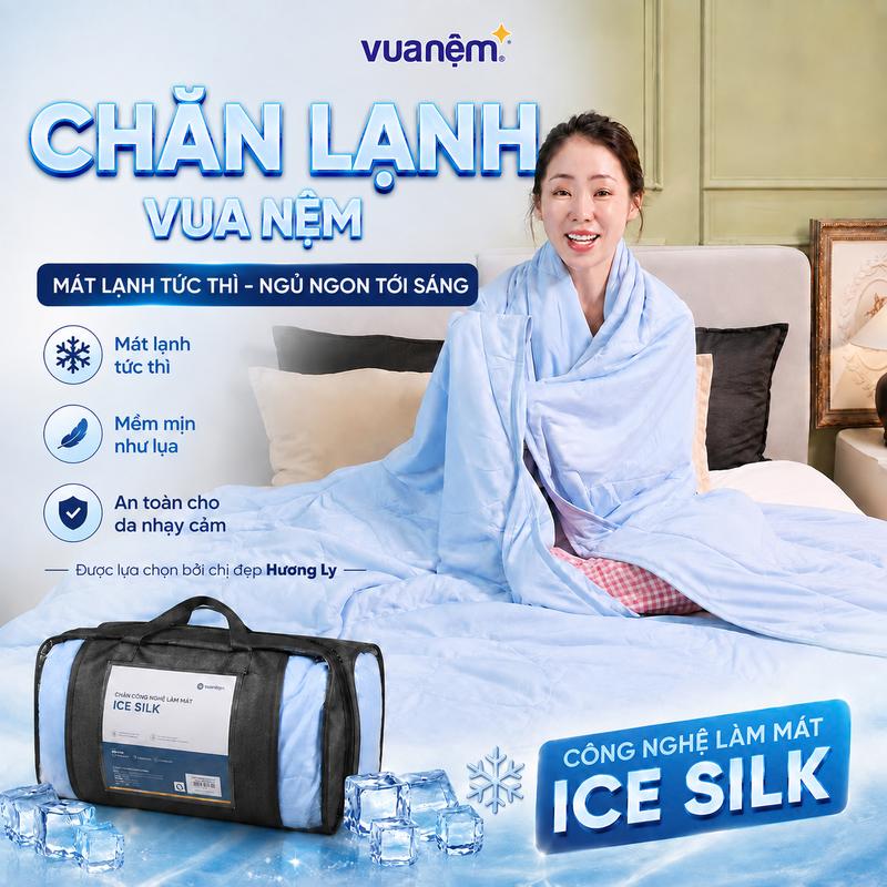 Chăn điều hoà, chăn lạnh Vua Nệm - Mịn màng, thoáng khí, 200x220cm chăn mền lạnh mùa hè, làm mát, điều hòa nhiệt độ, mềm đắp cho bé, mền đắp người lớn
