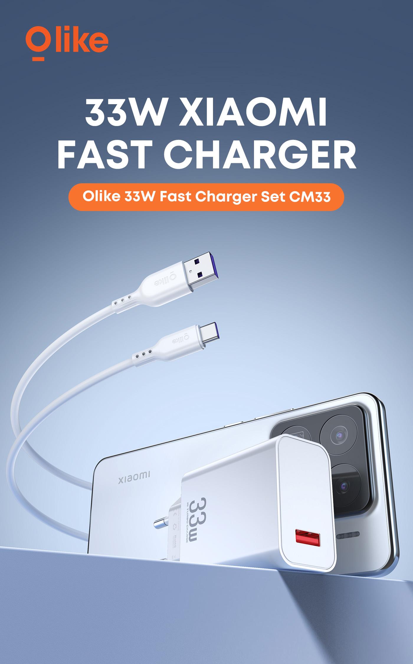 Olike Adaptor Charger 33W Fast Charging untuk Smartphone | Aman & Tahan Panas | Include Kabel Type USB atau C | Garansi 1 Tahun