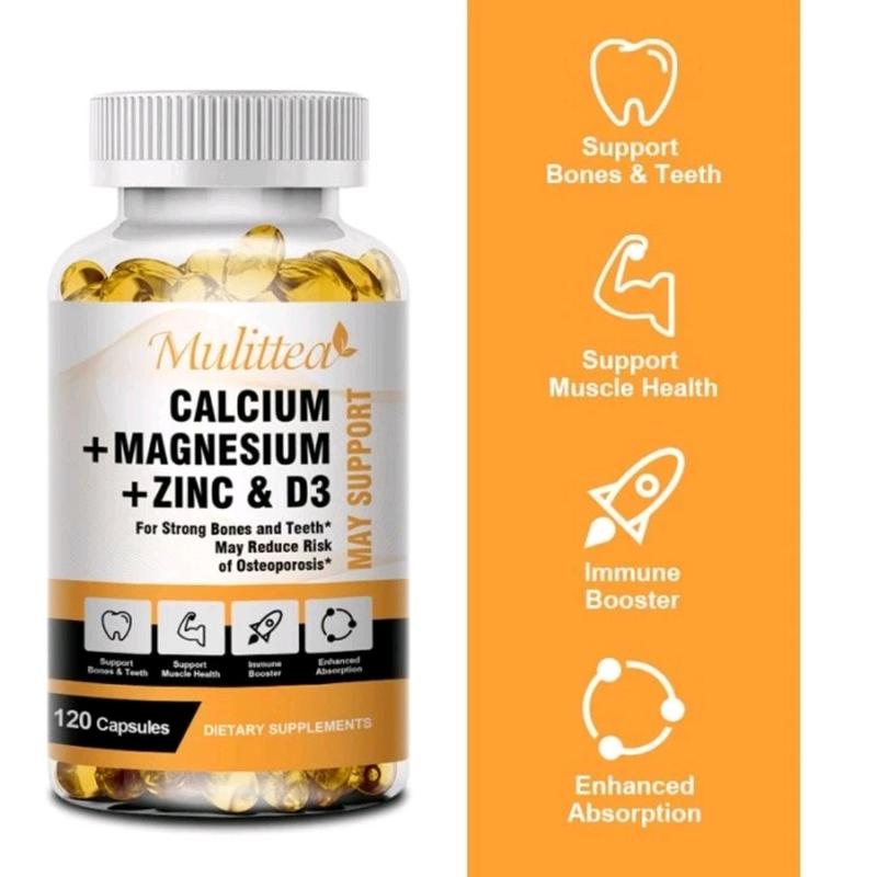MULITTEA CALCIUM MAGNESIUM zinc+D3 Kekebalan Tubuh, Saraf Otot Tulang 1