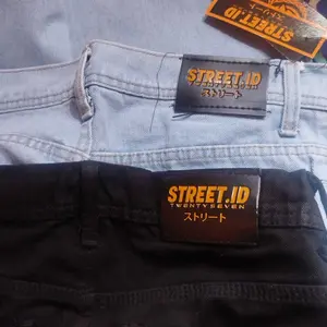 Celana Panjang Pria Jeans Loose Pants Korean Style Gombrang Warna Biru Bahan Tebal Minimalist Regular Denim (701)