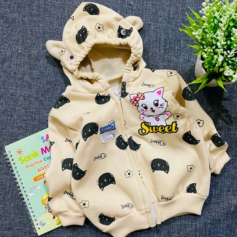 jaket bayi motif SWEET CAT 2-12 bulan