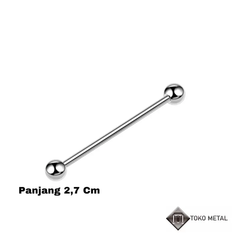 ANTING PIERCING BARBEL TINDIK UNTUK PRIA & WANITA Black Perhiasan Silver Titanium Earrings 1