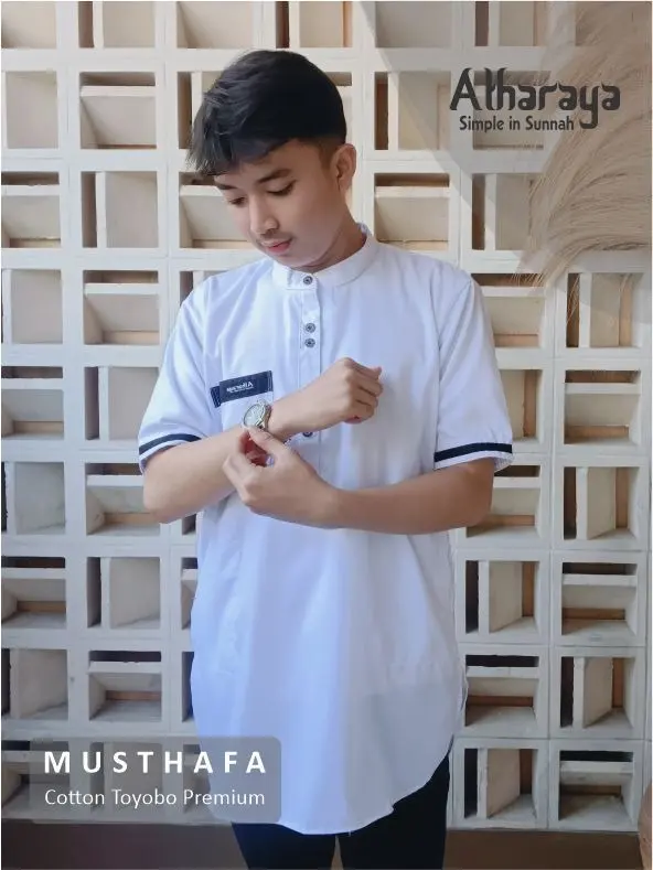 TERLARIS Baju Koko Pria Lengan Pendek Katun Toyobo Kurta Muslim Nyaman Santai 4