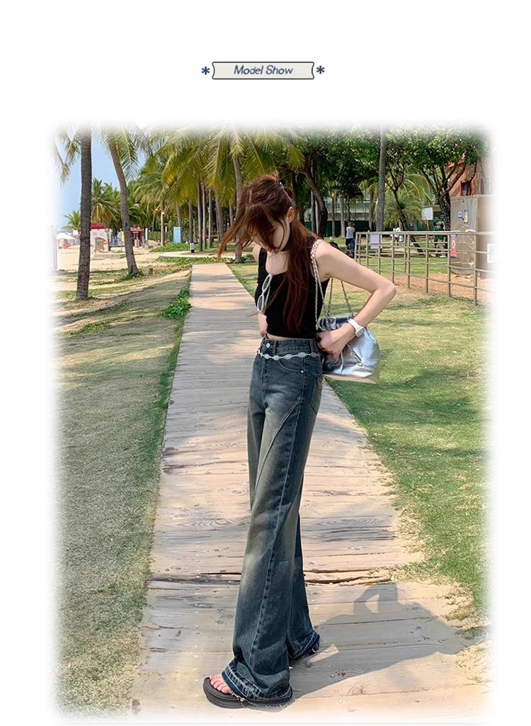 Product Introduction of Celana Jeans Wanita Highwaist Cutbray Jumbo Baggy Pants  Biru - Panjang wide leg jeans high  waist loose jeans  cutbray flare jeans gombrong retro denim outfit 2025 cut bray 001 3