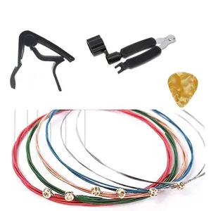 LEBIH MURAH Paket Senar gitar Color / Capo gitar / Pick / Pemotong