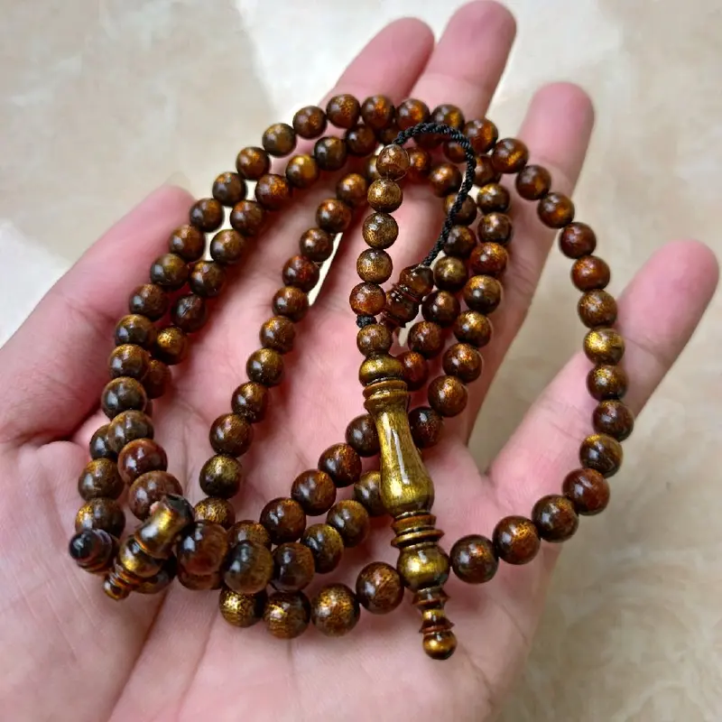 Tasbih Muslim Tali Arus Original Diameter 7 Warna Kuning 1