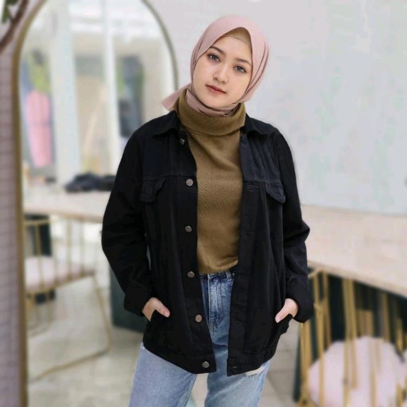 Jaket Jeans Denim Tebal Wanita Ready Ukuran M-XXXL 3