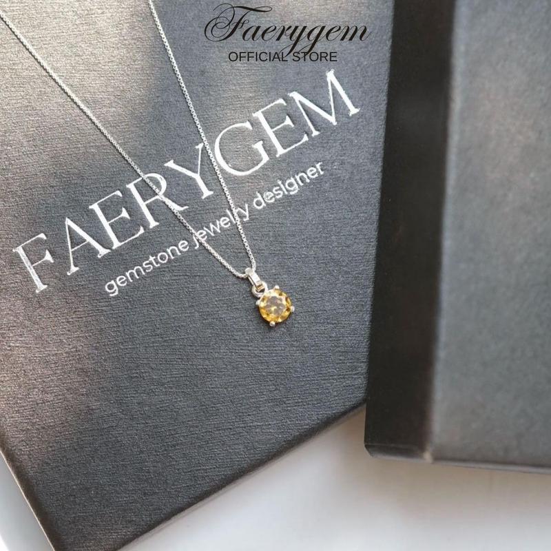 Dây chuyền Citrine Daily Stone thiết kế FaeryGem năng lượng công việc & tài chính bạc S925 2