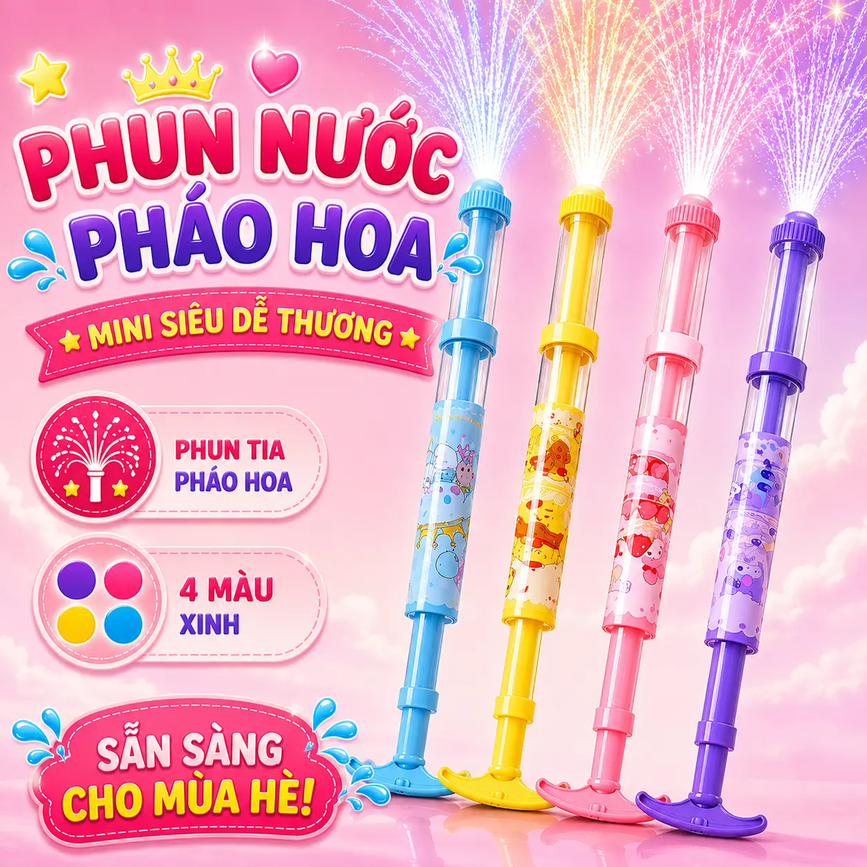 [FUNGUS] Đồ Chơi Phun Nước Pháo Hoa, Mang Lại Niềm Vui Và Sự Hứng Thú Cho Trẻ Em