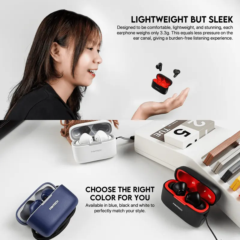 Fantech Life True Wireless Earphone TWS Wave TW13 Bluetooth 5.3 Earbuds, Suara Jernih & Koneksi Stabil 5