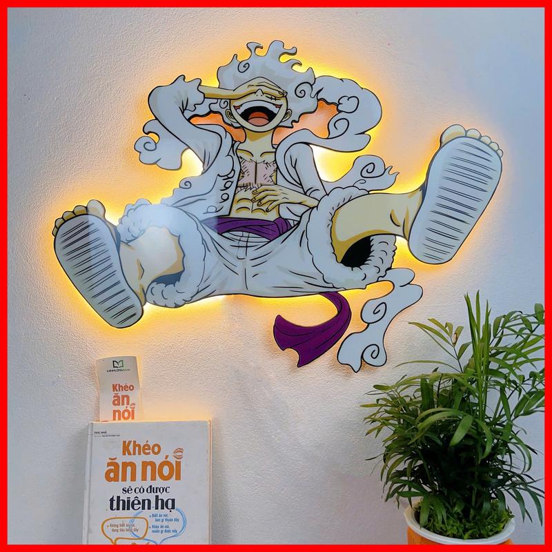Tranh Luffy Gear 5 Đèn LED Chất Liệu Gỗ Woodland Lý Tưởng Cho Decor Phòng Ngủ Phòng Làm Việc Quán Cà Phê Quán Game