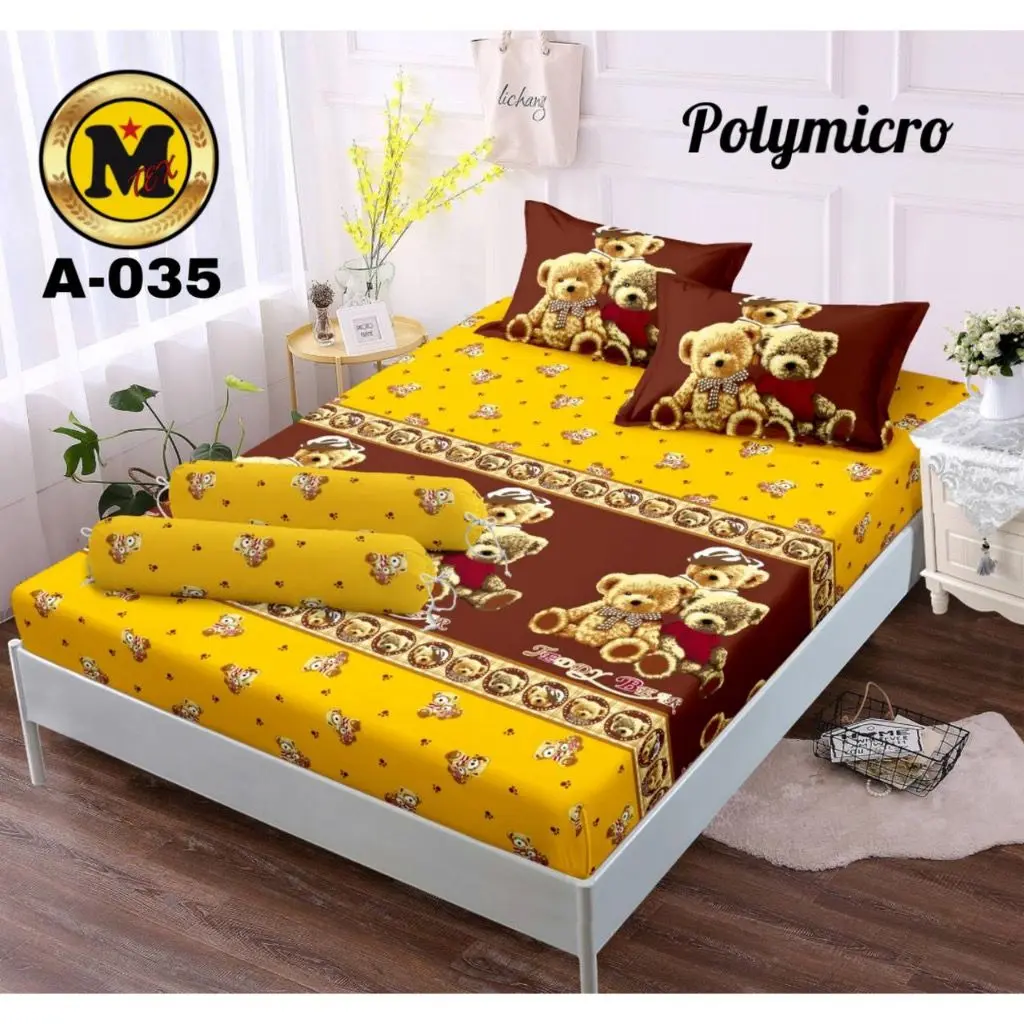 (CUCI GUDANG) Sprei Karakter Lucu Kekinian Semua Ukuran 180x200 160x200 120x200 90x200 200x200 Murah Motif TEDDY BEAR Terbaru Kain Katun Sudut Karet Set Sarung Bantal Sarung Guling Tidak Resleting Seprai Homemade