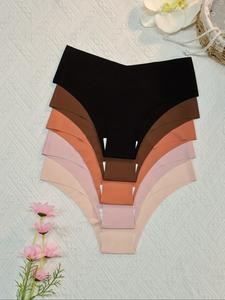 Set de 5 piezas de bragas triangulares sin costuras para mujer, con levantamiento en forma de V y cintura alta, adhesivo invisible, suaves y agradables a la piel, perfectas para el gimnasio y el traslado diario