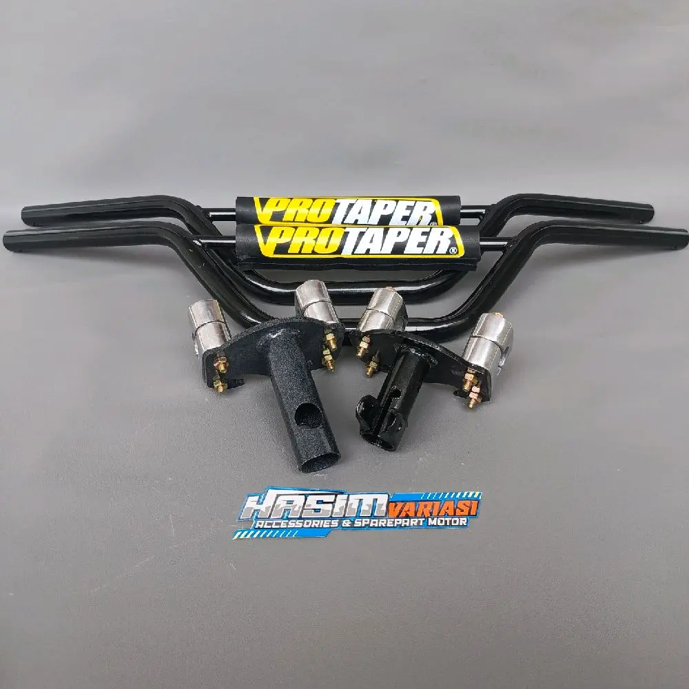 Paketan Stang Stir Trail Costum Lengkap Stang Dudukan Stang untuk jenis motor bebek dan matic Honda Yamha Suzuki pnp tinggal pasang ke motor suprapit suprax kharisma blade revoabsolute grand  jupitermxnew jupitermxold beat mio Dll Motorcycle