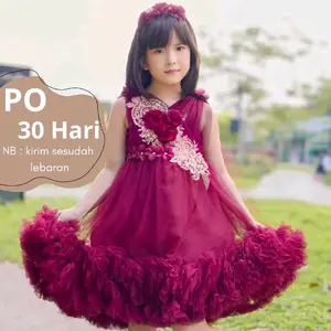 Dress petite anak mewah untuk pesta dan ulang tahun formal umur 1th-10th Perempuan