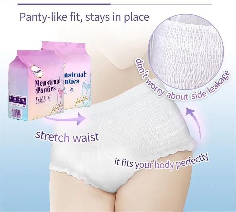 New high-quality disposable menstrual pants, sanitary napkins, sleeping pants for the night, Soft and skin-friendly cotton, 5-piece pack Pad Comfort pad tampon pad  see  ew panty  pad