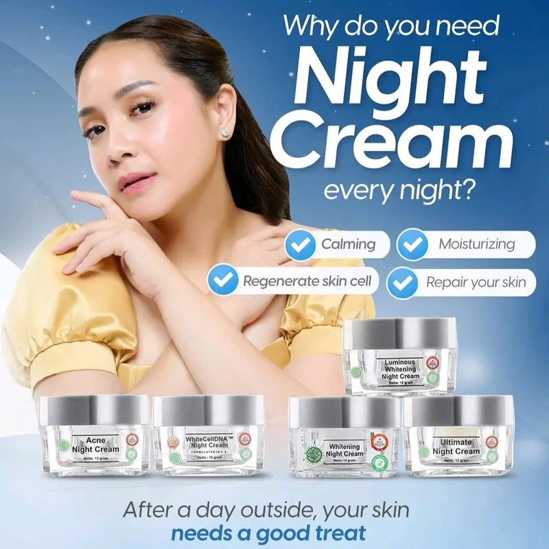 Night Cream Whitening / Acne / Luminous / Ultimate / WhiteCell DNA 1