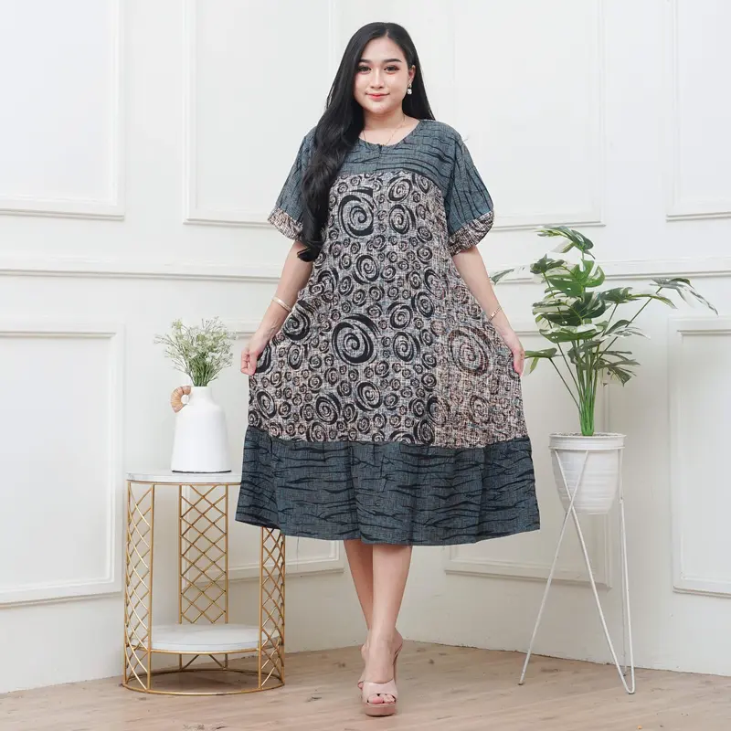 daster jumbo bella dress pendek terbaru kekinian bahan rayon premium busui friendly Bunga 4