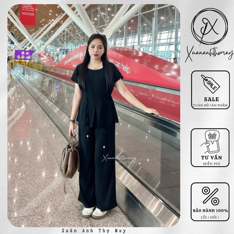 Set áo + quần kèm dây thắt eo hạt gỗ - Xuananhthomay