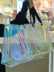 Bolso tipo satchel luminoso para mujer, bolso de mano casual de PVC, diseño sencillo, bolsa de hombro y shopper para todas las estaciones, accesorio elegante