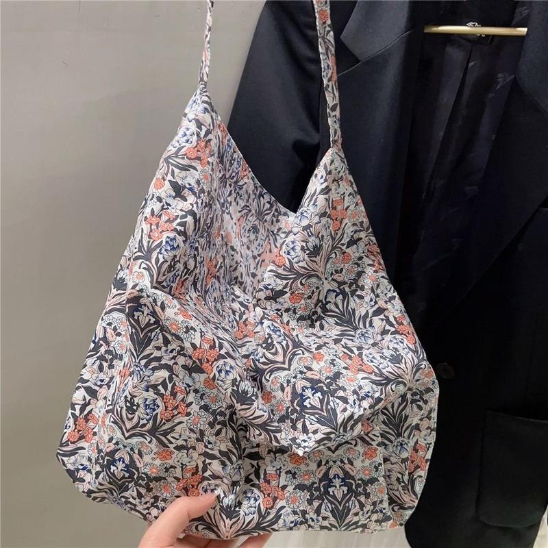 Product Introduction of Fashion Floral Single Shoulder Bag Lazy Style Cotton Canvas Female Handbag Large Capacity Shopping Bags Ladies 10