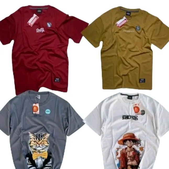 offisial shoop, atasan cowok kaus distro motif simple Pria Baju Katun Pendek Kaos Dewasa Keren Surfing Unisex Polo daily xl 0