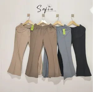 Celana Wanita Cutbray knit Highwaist Premium