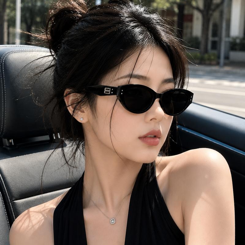 Kính Mát Gọng Đen Nữ Form Mắt Mèo Thời Trang - Phụ Kiện Trendy Cho Outfit Y2K &…