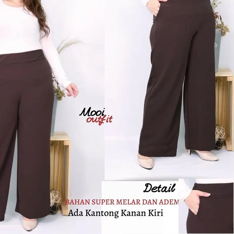 CELANA KULOT JUMBO BAHAN KULIT JERUK - KULOT CREPE JUMBO Karet Lembut Melar 2