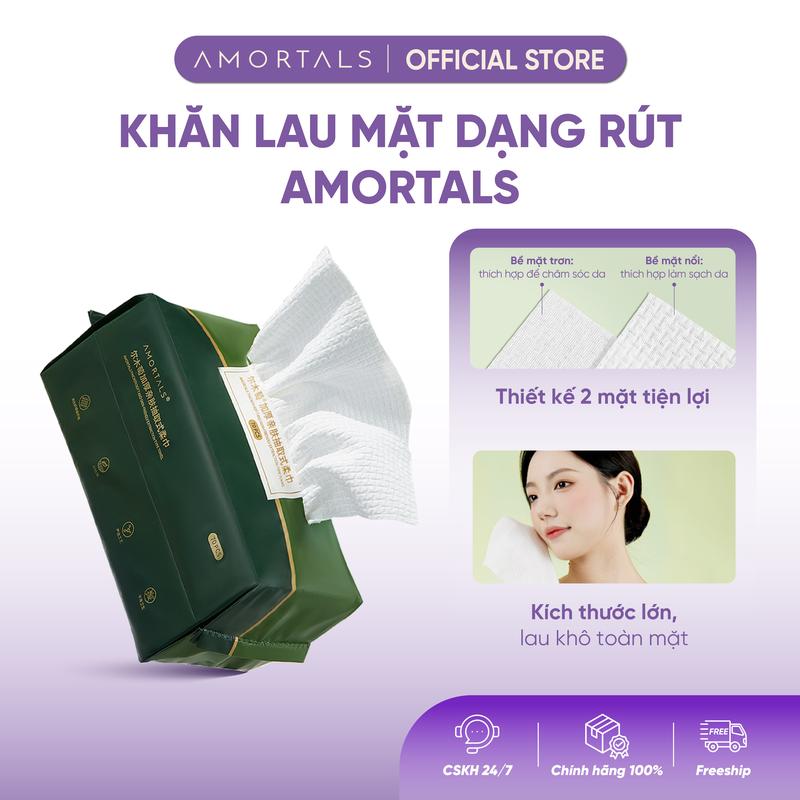  Túi 70 Khăn Khô Đa Năng Dạng Rút Amortals Khăn Mặt Dùng Một Lần Bản To Dày Dùng Lau Mặt Tẩy Trang Đắp Mặt Nạ Vệ Sinh Đồ Dùng Sinh Hoạt Công Nghệ Vải Không Dệt Chính Hãng An Toàn Với Da Không Bị Xơ Bông Khi Sử Dụng 
