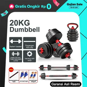 Keep Going Max Dumbbell PVC 20KG / Dumbell Barbell set 20KG  dumbel perlindungan lingkungan/Peralatan kebugaran olahraga