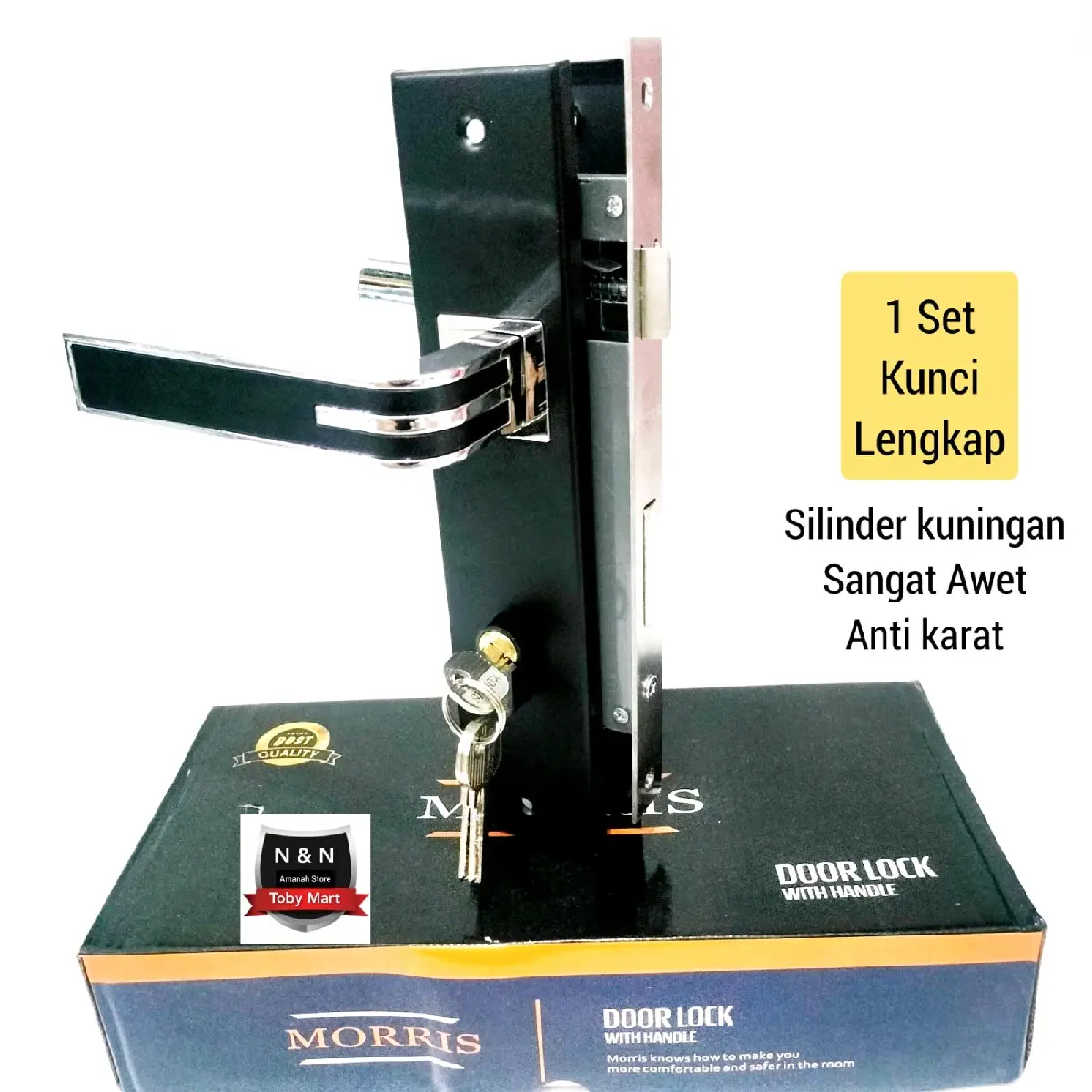 Door Hardware Black Series Tarikan Pintu Gagang pintu Fullset Handle pintu kunci set Besar